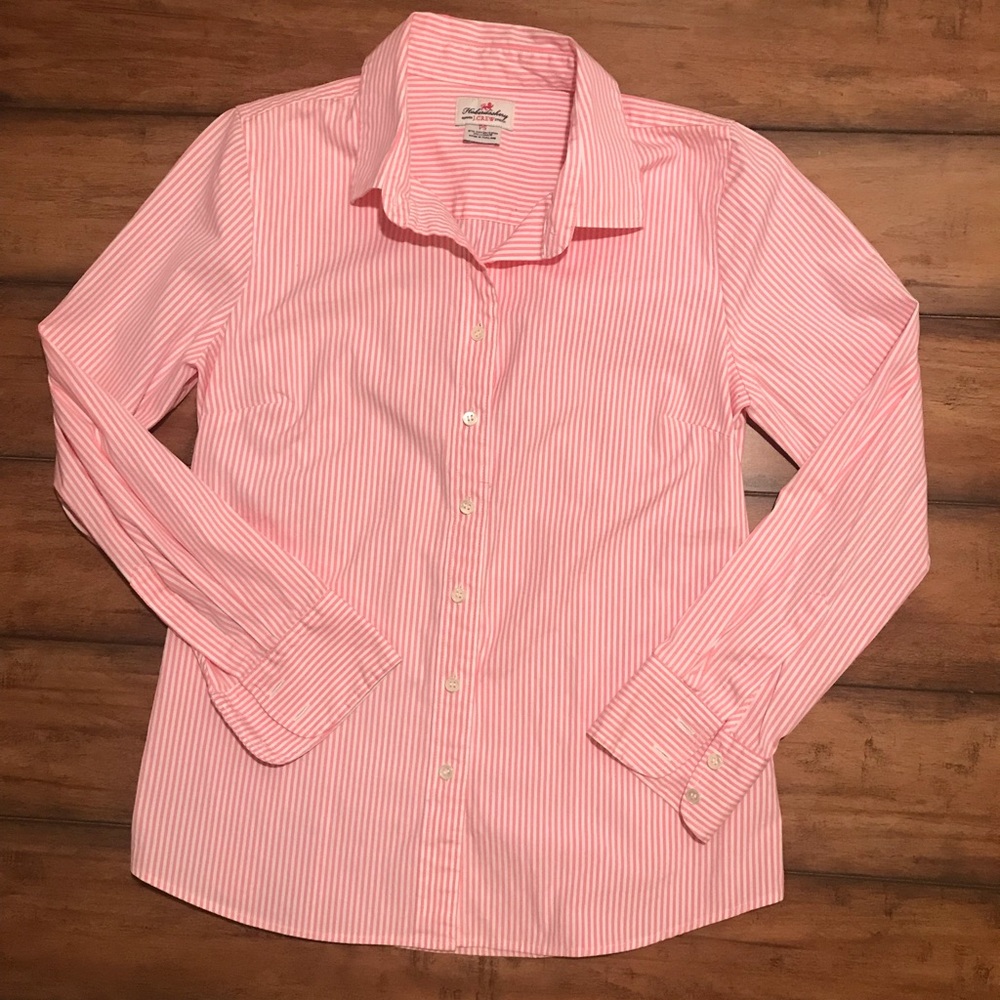 J. Crew Pink & White Stipe Button Down